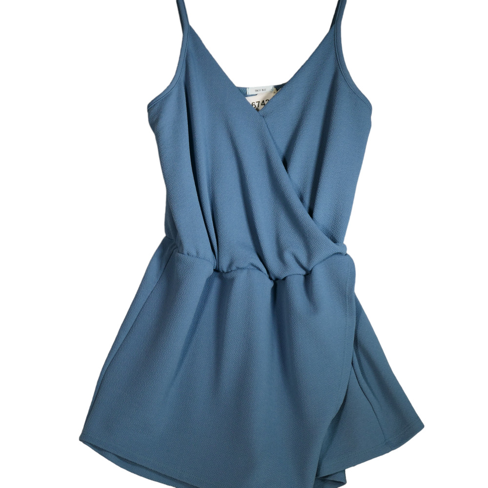 Kimchi Blue Anthropologie Romper Womens Small Blue Stretch Textured Boho - Picture 7 of 13